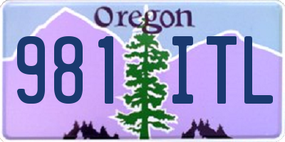 OR license plate 981ITL