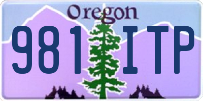 OR license plate 981ITP