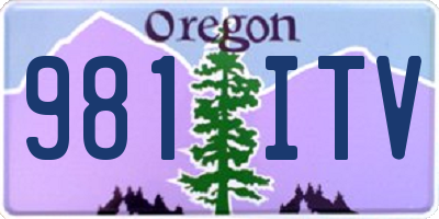 OR license plate 981ITV