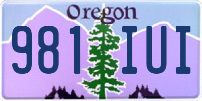 OR license plate 981IUI