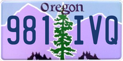 OR license plate 981IVQ