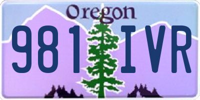 OR license plate 981IVR