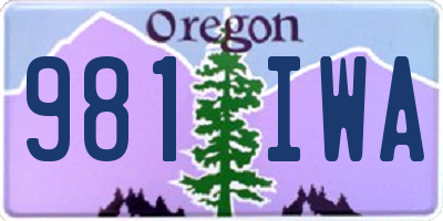 OR license plate 981IWA
