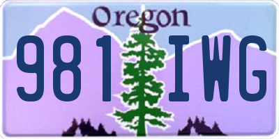 OR license plate 981IWG