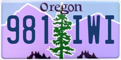 OR license plate 981IWI