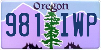 OR license plate 981IWP