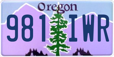 OR license plate 981IWR