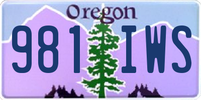 OR license plate 981IWS