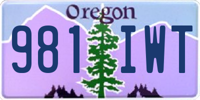 OR license plate 981IWT