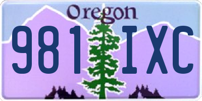 OR license plate 981IXC
