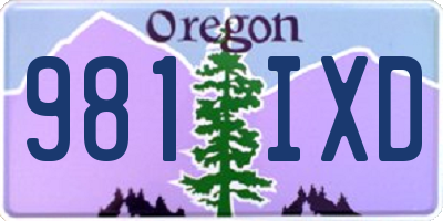 OR license plate 981IXD