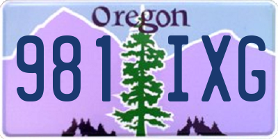 OR license plate 981IXG