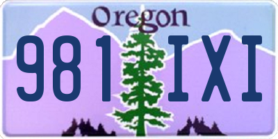 OR license plate 981IXI