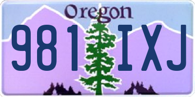 OR license plate 981IXJ