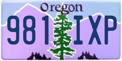 OR license plate 981IXP