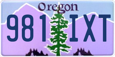 OR license plate 981IXT