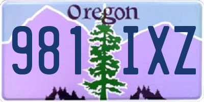 OR license plate 981IXZ