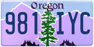 OR license plate 981IYC