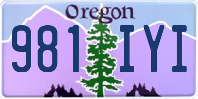 OR license plate 981IYI