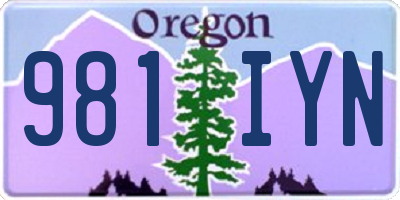 OR license plate 981IYN