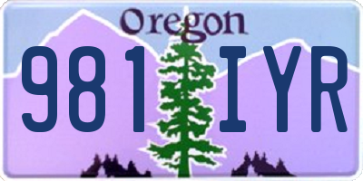 OR license plate 981IYR