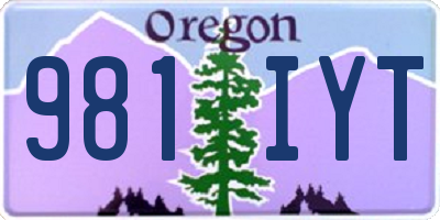 OR license plate 981IYT