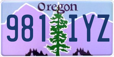 OR license plate 981IYZ