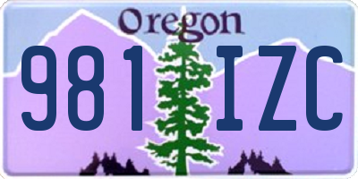 OR license plate 981IZC