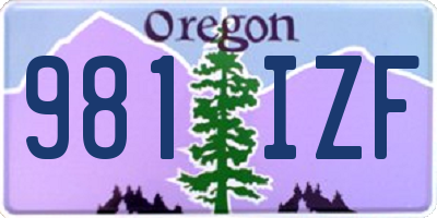 OR license plate 981IZF