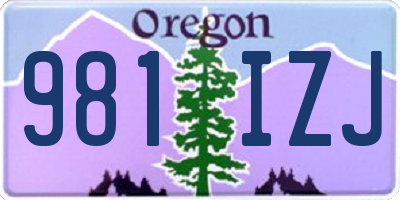 OR license plate 981IZJ