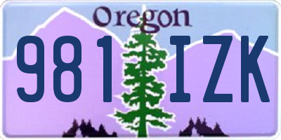 OR license plate 981IZK