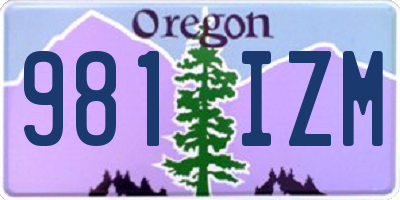 OR license plate 981IZM