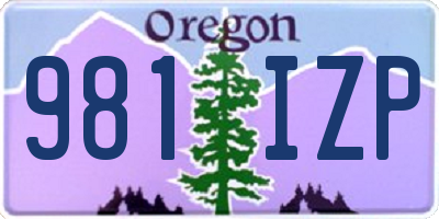 OR license plate 981IZP