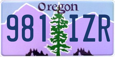 OR license plate 981IZR
