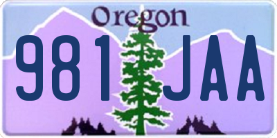 OR license plate 981JAA