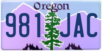 OR license plate 981JAC
