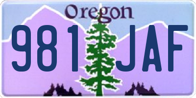OR license plate 981JAF
