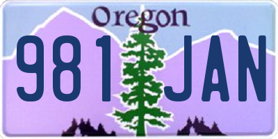 OR license plate 981JAN