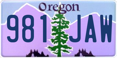 OR license plate 981JAW