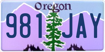 OR license plate 981JAY