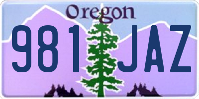 OR license plate 981JAZ