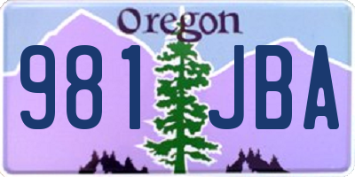 OR license plate 981JBA