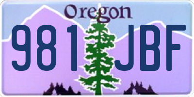 OR license plate 981JBF