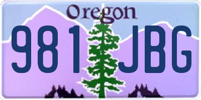 OR license plate 981JBG