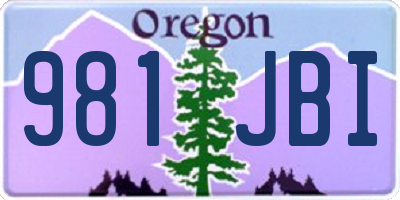 OR license plate 981JBI