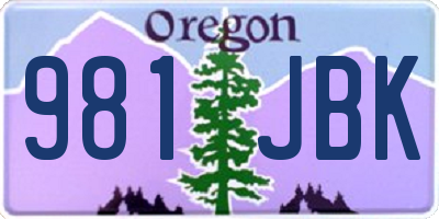 OR license plate 981JBK