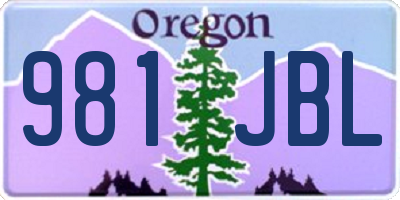 OR license plate 981JBL