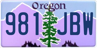 OR license plate 981JBW