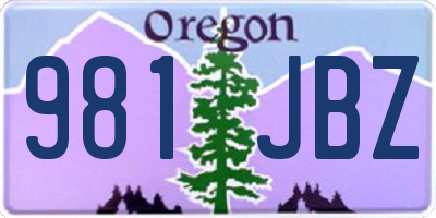 OR license plate 981JBZ