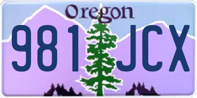 OR license plate 981JCX